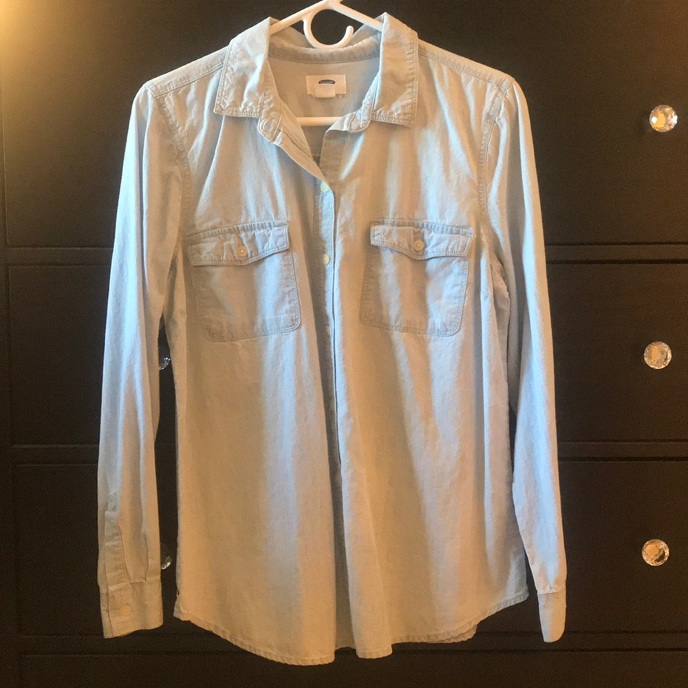 Old Navy Light Blue Denim Button-Up